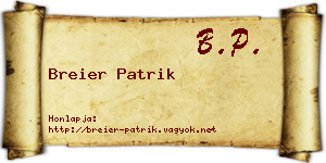 Breier Patrik névjegykártya